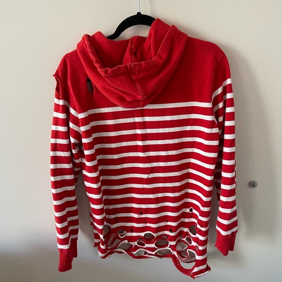 Balmain X Puma Red Distressed Hoodie - Picture 8 of 8